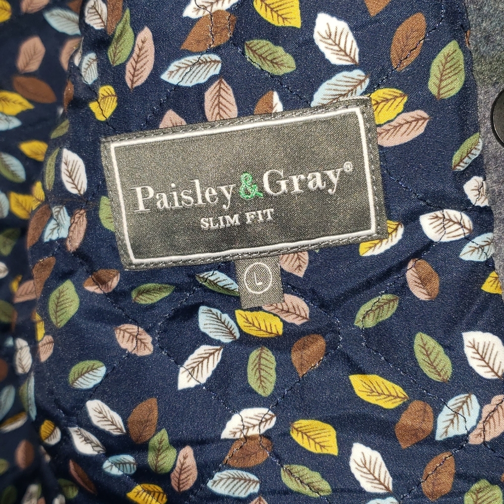 Paisley & Gray | Mens zip up Slim fit wool jacket - Picture 6 of 11